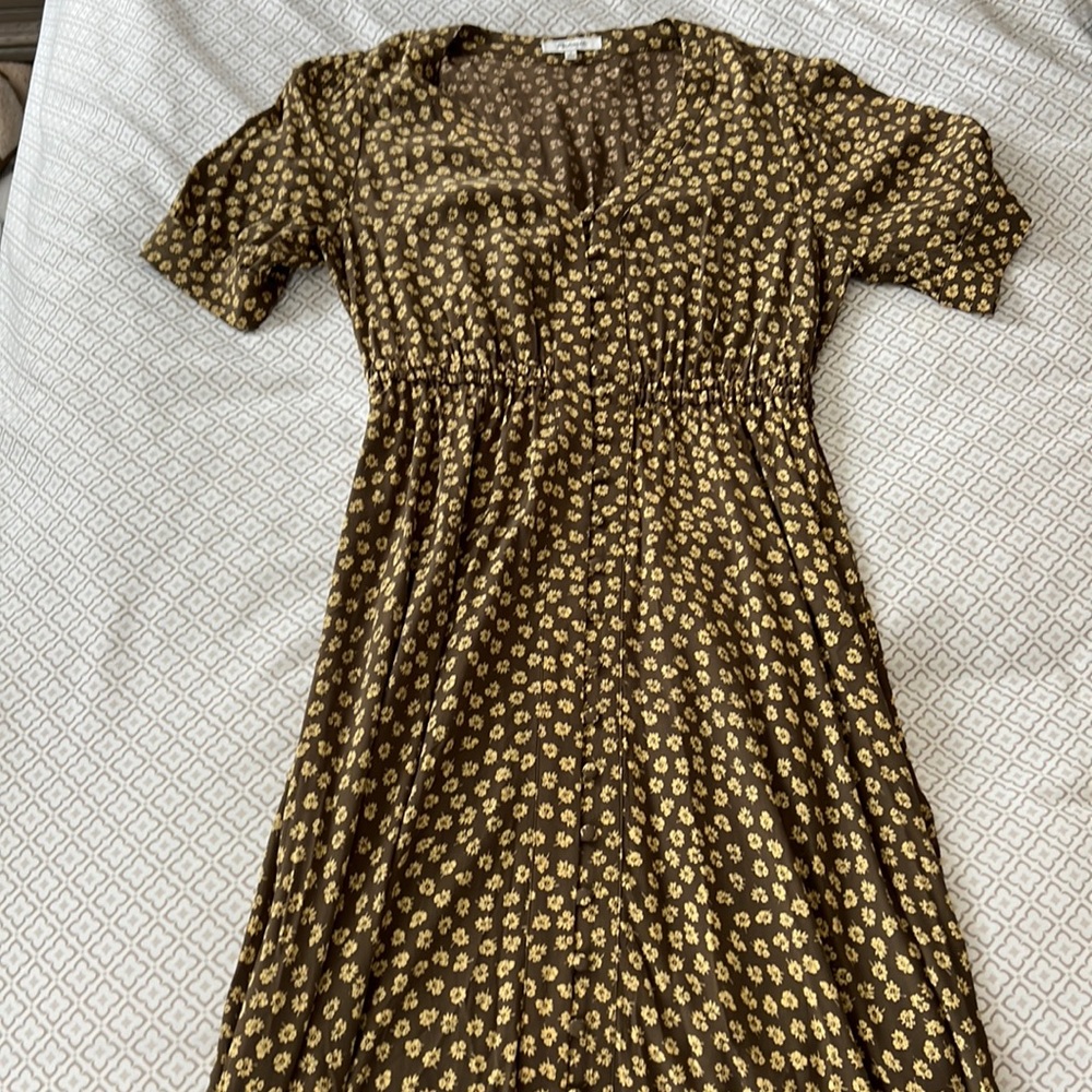 Madewell button front midi shirt dress